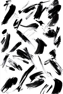 黑白墨痕笔触抽象素材