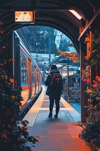 车站背影 孤独的旅途时刻