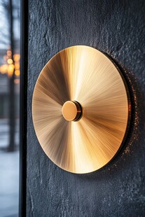 金色圆形壁灯简约设计