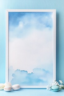 梦幻蓝白天空装饰画展示