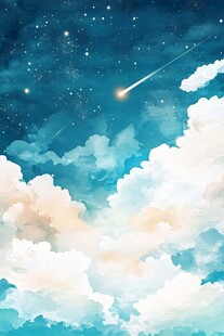 梦幻星空下的绚烂云朵