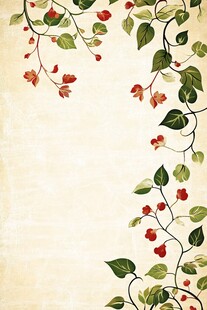 复古风藤蔓花卉边框背景图