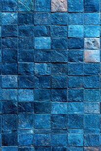 蓝色方形瓷砖墙面纹理