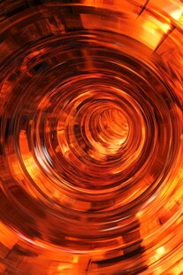橙色旋转光效抽象图案