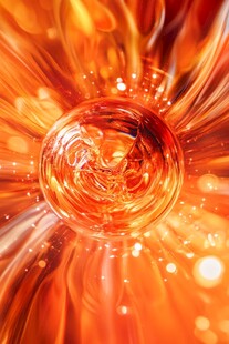 炫彩橙色能量球特效