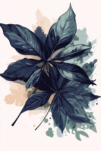 墨韵绘就的神秘叶片