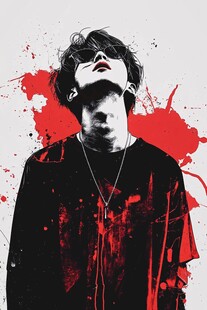 酷帅潮人 红墨泼溅风形象