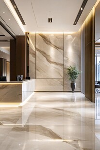 现代大气的大理石办公大厅