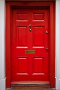 鲜艳红色复古入户门
