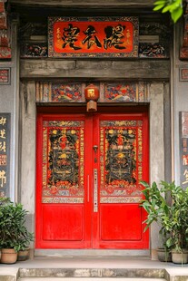 中式古宅红门传统装饰