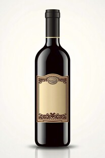 优雅黑葡萄酒瓶图