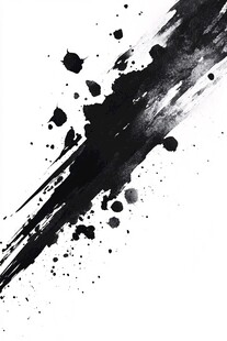墨韵飞溅笔触艺术画面