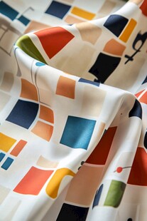 多彩几何图案印花布料