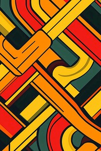 多彩几何线条交织图案