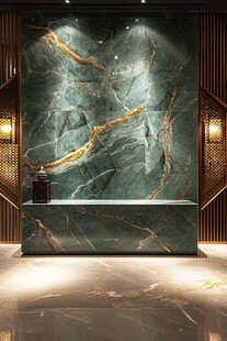 墨绿色大理石奢华前台背景