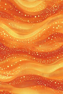 橙黄波浪闪光梦幻背景图