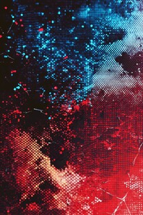 炫彩数码风像素艺术背景