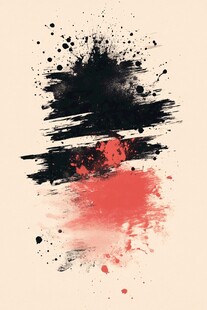 水墨笔触抽象艺术图案