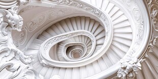 华丽优雅的白色螺旋楼梯