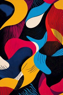 抽象多彩波浪图案设计