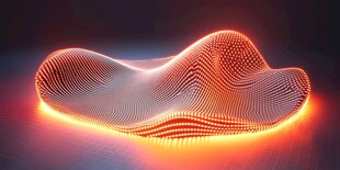 发光波浪形3D科技艺术图形