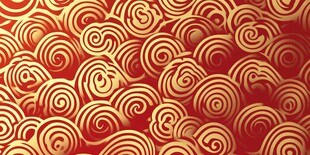 红色祥云纹中式背景图案