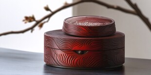 中式红漆木盒 古朴雅致