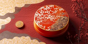 中式红盒配繁花喜庆摆件