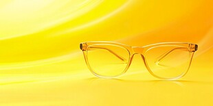 透明框架眼镜的明亮展示