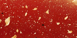 喜庆红底飘落金色碎屑