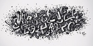 黑白涂鸦艺术字体创作