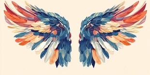 绚丽多彩的梦幻天使翅膀