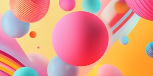 缤纷多彩立体圆球梦幻场景