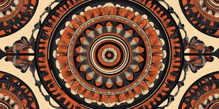 复古风曼陀罗花纹图案