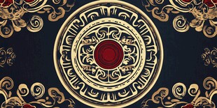 华丽古典圆形花纹装饰图案