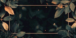 树叶环绕的梦幻边框背景