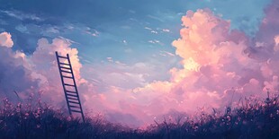 云端之梯 梦幻的诗意场景