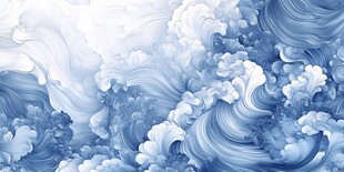 梦幻蓝白云海艺术纹理图