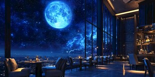 梦幻星空下的浪漫室内空间