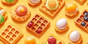 多彩华夫饼与美味馅料