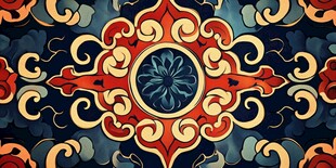 绚丽民族风花纹图案设计