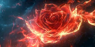 火焰玫瑰绽于浩瀚星空
