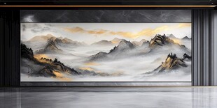 中式山水壁画 尽显东方意境