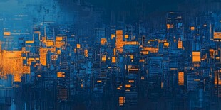 夜幕下的绚烂都市景观