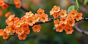 橙色繁花绽放枝头