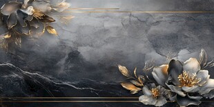 灰黑金花卉大理石背景图