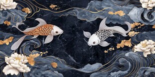 锦鲤戏荷间 祥瑞满乾坤