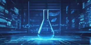 科技实验室中的锥形烧瓶