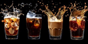 多彩冰饮飞溅瞬间