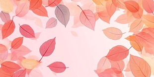 粉色背景秋叶装饰图案